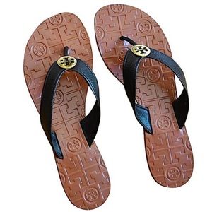 Tory Burch Thora Flat Genuine Leather Thong Sandal Size 9